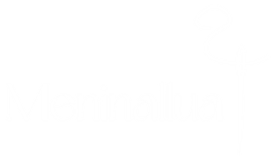 Logo da Meninallua na cor branca, empresa de boneca de pano